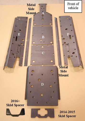 Trail Armor 2014 - 2023 RZR 4 XP 1000 (Standard, Sport, Premium, Ultimate, Highlifter), 2016 - 2021 RZR 4 XP Turbo, 2019 - 2021 RZR 4 XP Turbo S and RZR 4 XP Turbo S Velocity Full Skids with Slider Nerfs