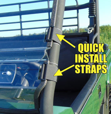 Bison 400U/200U/200P - 2 Pc Windshield w/Vent and Clamp Options - 3 Star UTV