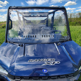 Polaris Ranger Crew 1000 - 2 Pc Windshield with Vent and Clamp Options