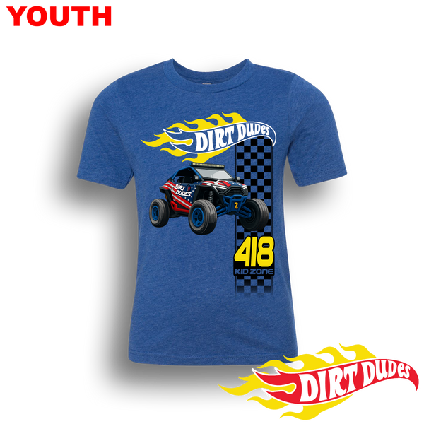 Dirt Dudes Hot Wheels YOUTH T-Shirt BLUE