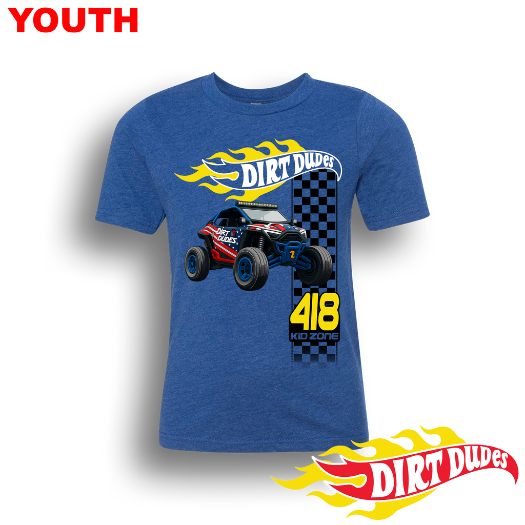 Dirt Dudes Hot Wheels YOUTH T-Shirt BLUE