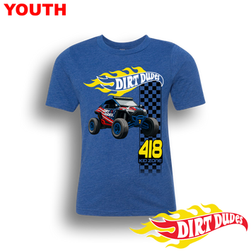 Dirt Dudes Hot Wheels YOUTH T-Shirt BLUE