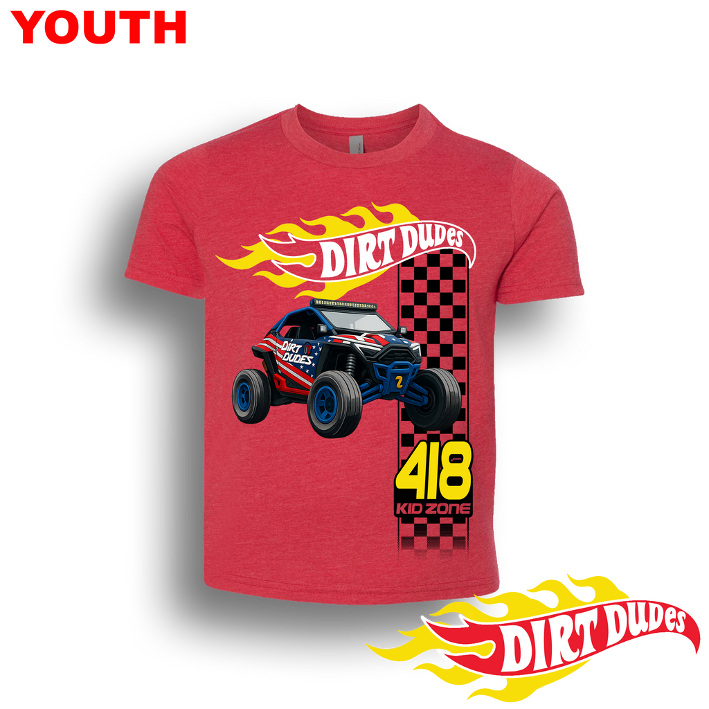 Dirt Dudes Hot Wheels YOUTH T-Shirt RED