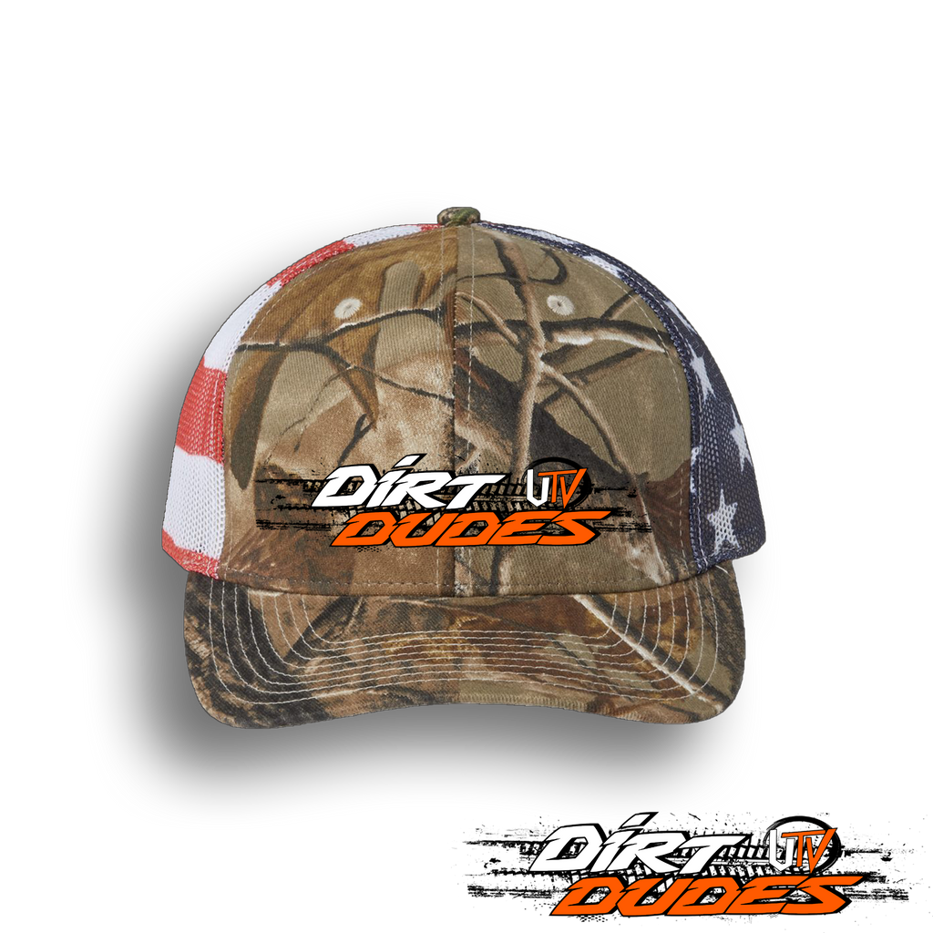 Dirt Dudes US Flag Real Tree Hat