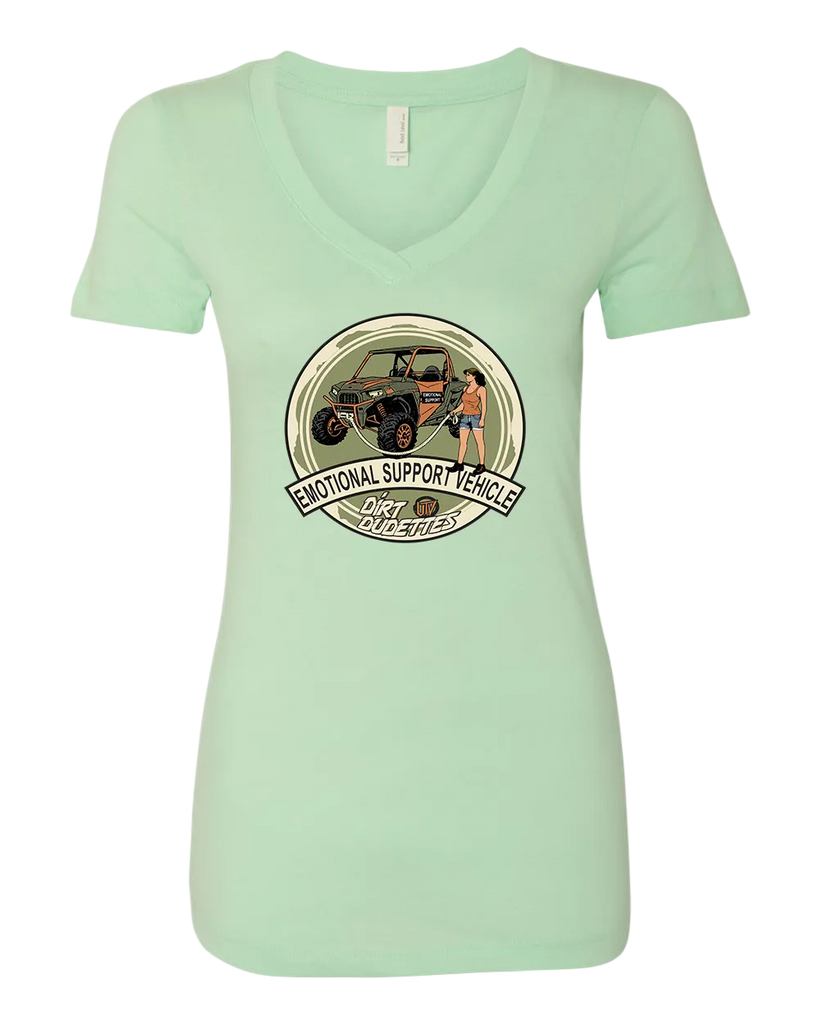Emotional Support Vehicle V-Neck - Mint