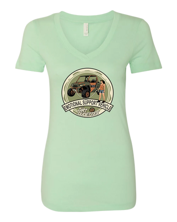 Emotional Support Vehicle V-Neck - Mint