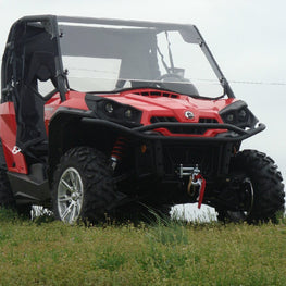 Can-Am Commander - 2 Pc Scratch-Resistant Windshield w- Vent and Clamp Options - 3 Star UTV