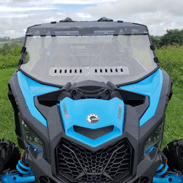 Can-Am Maverick X3 - 2 Pc Windshield with Tinted Visor w/Hard Coat, Vent, and Clamp Options - 3 Star UTV