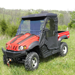 HISUN 500-700 - 2 Pc Scratch-Resistant Windshield w- Clamp and Vent Options - 3 Star UTV