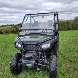 Honda Pioneer 500-520 - 2 Pc Windshield with Optional Vents-Clamps-Hard CoatÂ  - 3 Star UTV