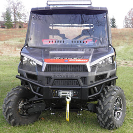 Polaris Ranger Crew-1 Pc Windshield w-Clamp, Vent, and Hard Coat Options - 3 Star UTV