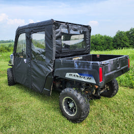 Polaris Ranger Crew 570 Mid Size - 4 Passenger - BLACK - Full Cab Enclosure for Hard Windshield - 3 Star UTV