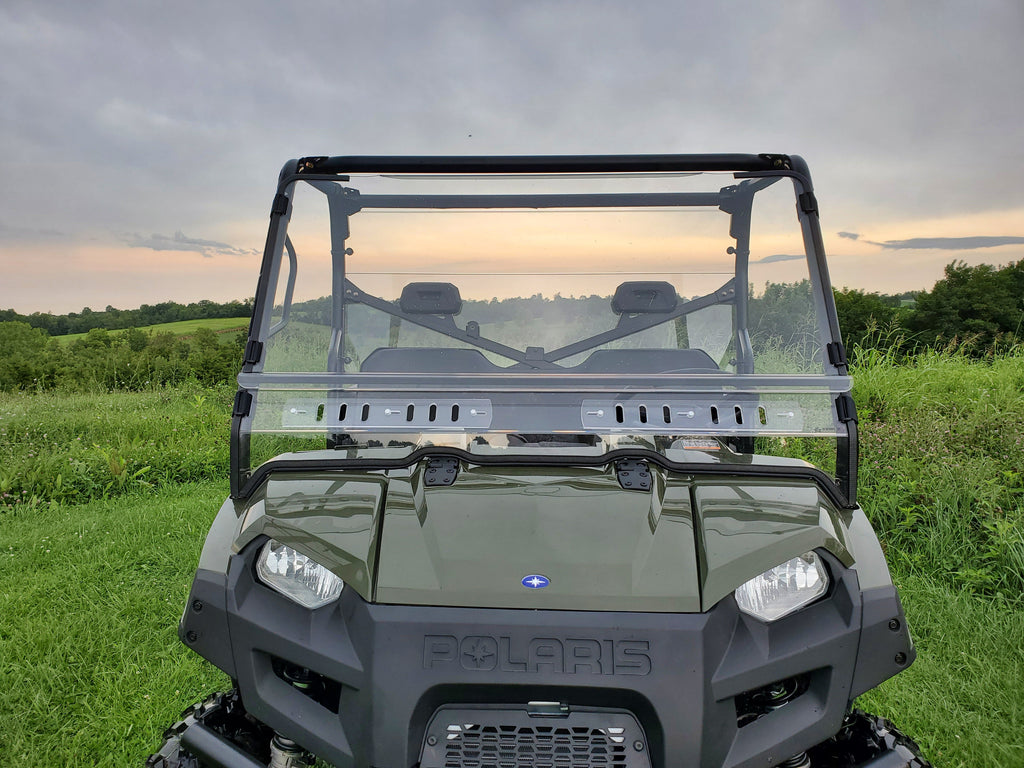 Polaris Ranger Full Size Crew-2 Pc Windshield with optional Clamps-Vents - 3 Star UTV