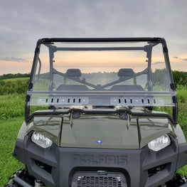 Polaris Ranger Full Size Crew-2 Pc Windshield with optional Clamps-Vents - 3 Star UTV